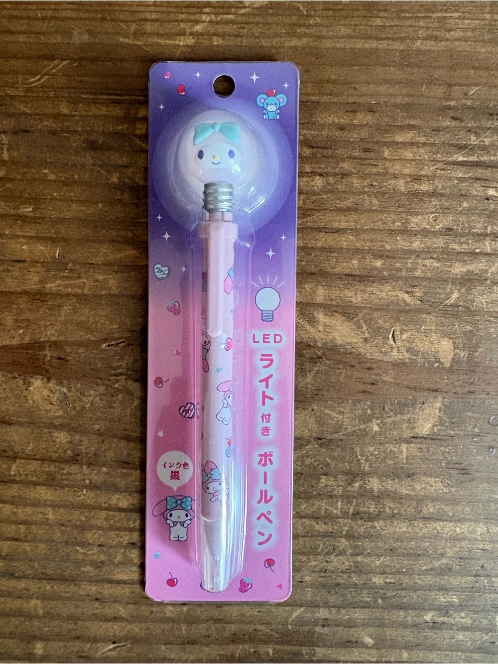 NWT My Melody Sanrio Pink LED Character Ballpoint Pen from Japan